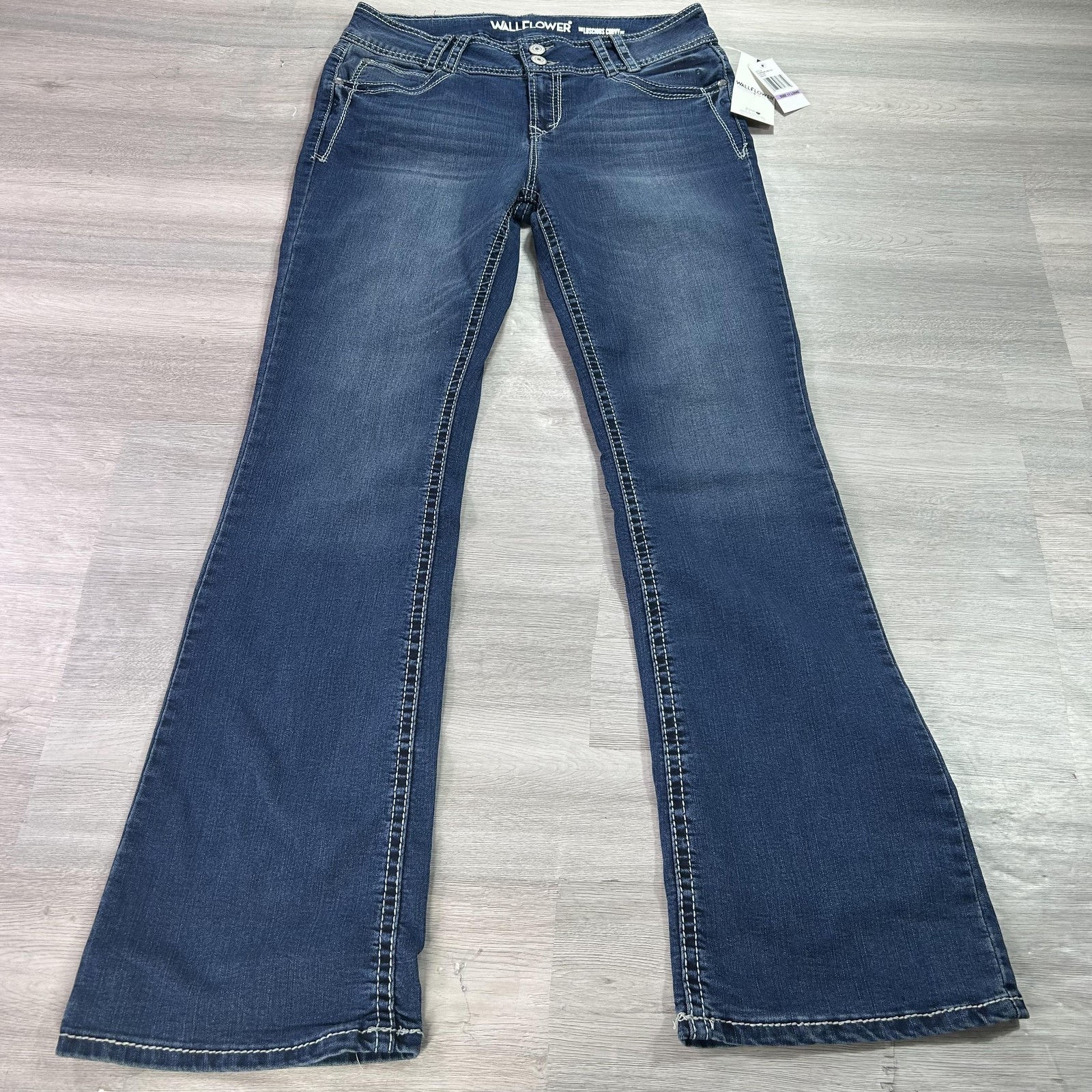 Womens 11 Long Blue Mid Rise Bootcut Luscious Curvy