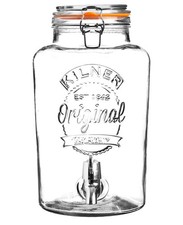 Kilner 5L Glass Drink Dispenser With Tap Clip Top Bottle Cocktails Punch Juice