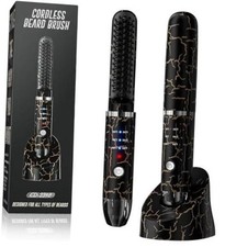 Beard Straightener for Men, Cordless Heated Beard Brush, Portable Beard Hot