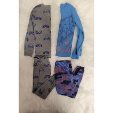 Carter's Boys Video Game Gamer Long Sleeve Blue Jogger Pajama Set Bundle Size 4
