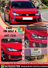 ❄️ART.1215 FARI ANTERIORI ADATTI PER VW GOLF 6 GTI GTD 2008-2013 DRL LED ❄️