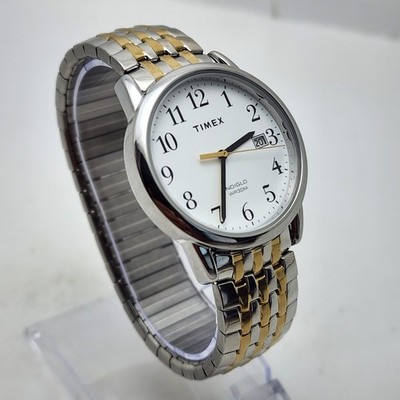 Timex Indiglo T2P295 Easy Reader Date WR 30M Two-Tone Analog Men's Watch