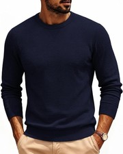Mens Crewneck Knit Sweater Casual Pullover Wa...