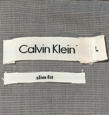 Calvin Klein Slim Fit L 96 Cotton 4 Lastol Geometric Pattern Gray Pocket Shirt