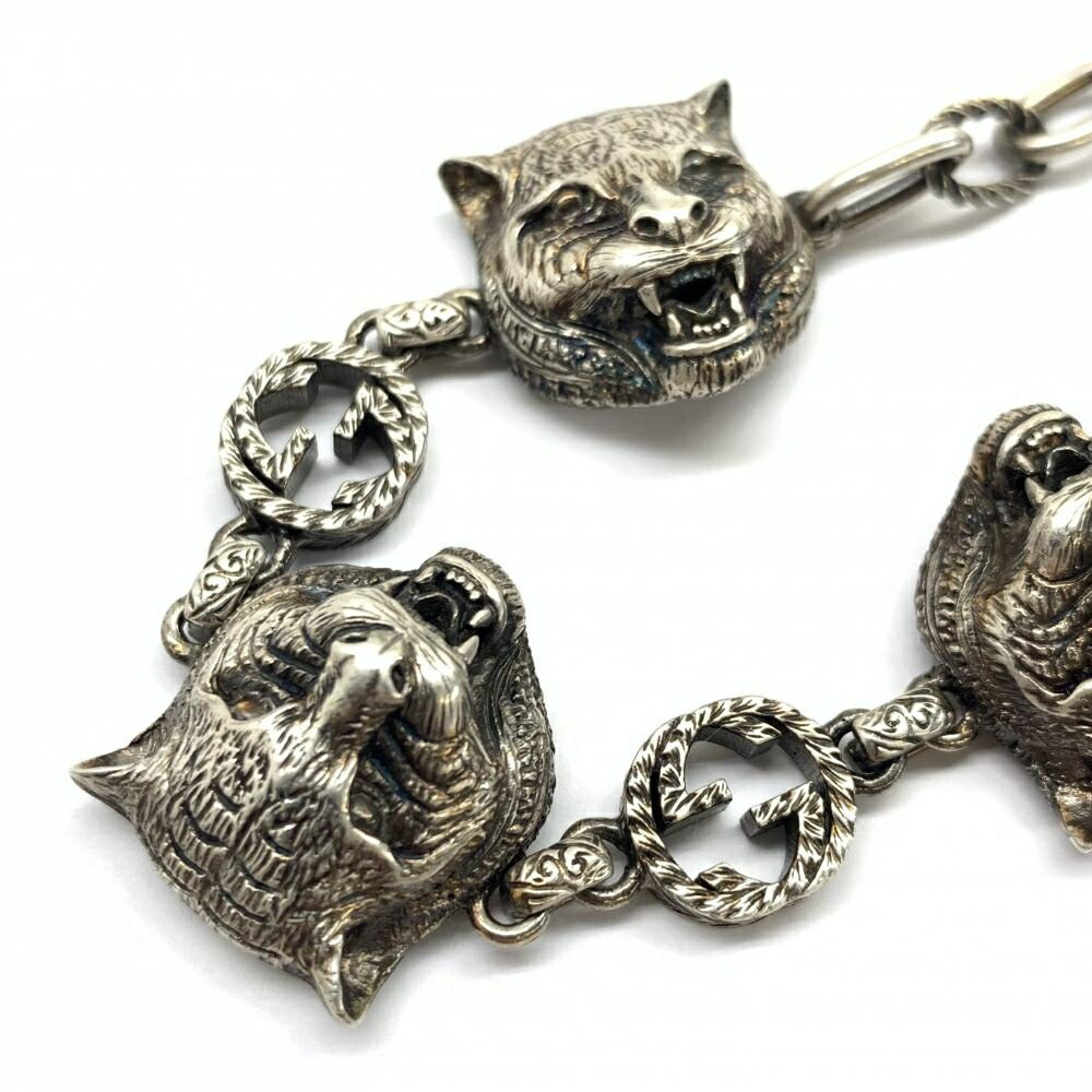 GUCCI 528028 Garden Cat Head Bracelet Accessories Silver 925 GUCCI 528028 Garden Cat Head Bracelet Accessories Silver 925