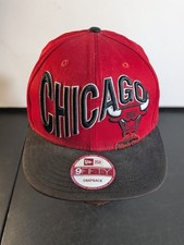 Chicago Bulls New Era 9Fifty Snapback Hat Cap Red Black Hardwood Classics
