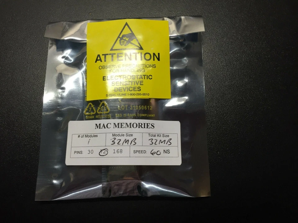 32MB 72-Pin 60ns FPM SIMM Non-Parity Memory RAM 16-Chip Apple Mac PC 8Mx32 - Image 2 of 4