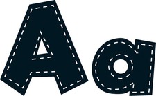 4 Inch Black Stitch Alphabet Letters, Scrapbooking, Card Making, Black
