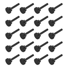 M4x30mm Black Steel Flat Head Shoulder Knurled Thumb Screws 20Pcs