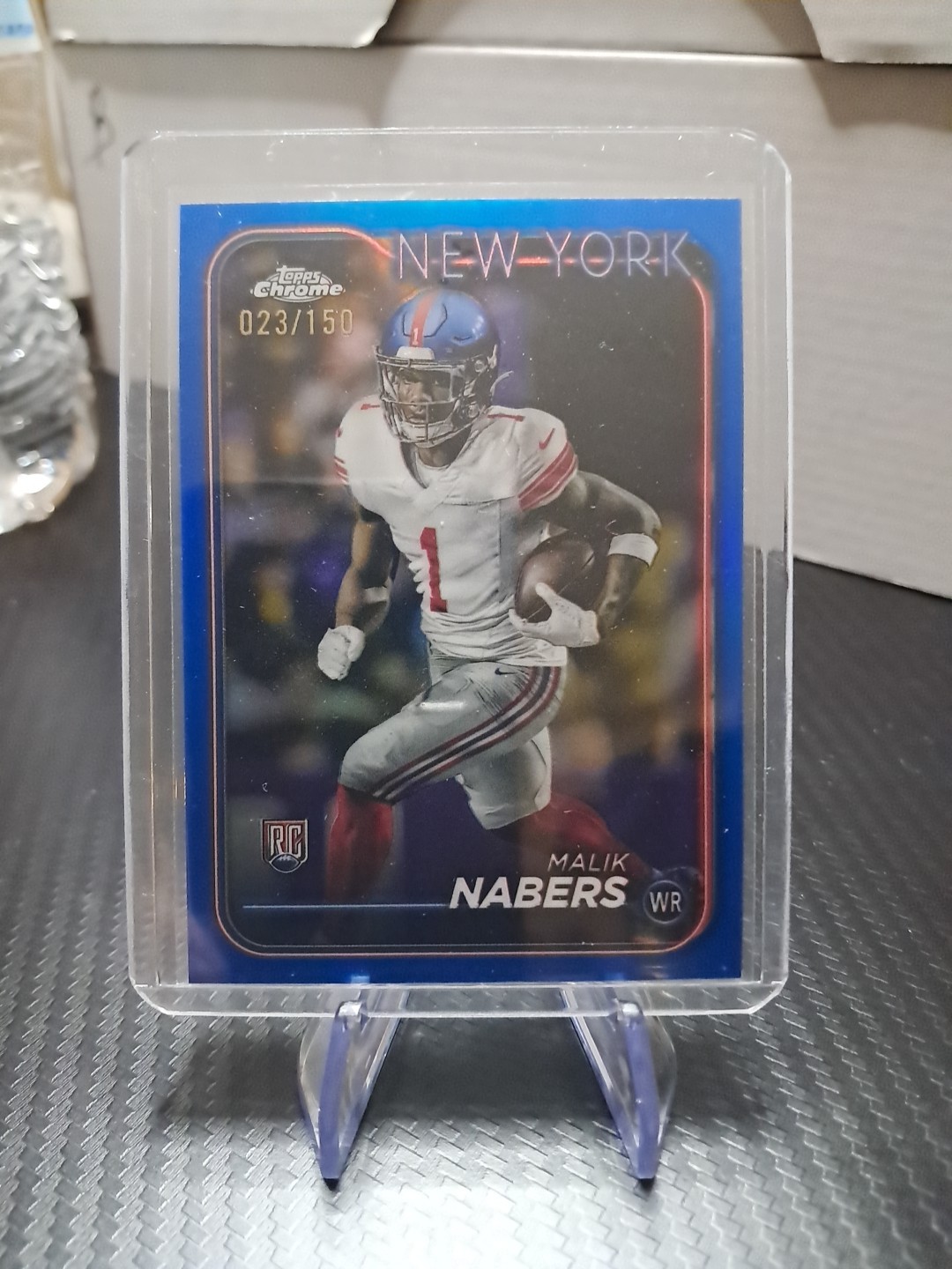 2024 Topps Chrome - Rookies Malik Nabers #205 Blue Refractor  23/150 (RC)