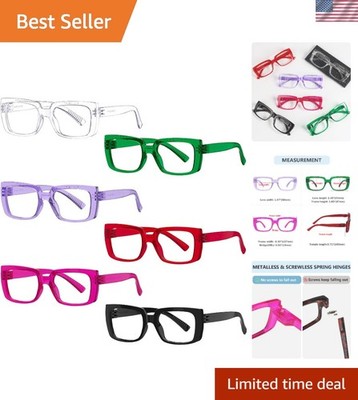 Fashionable Durable Women's Reading Glasses - 6 Pack with Screwless Design +2.00