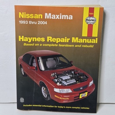 Repair Manual Nissan Maxima 1993-2004 Haynes 72021 DIY Auto Service Guide Book