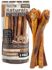 Mighty Paw Naturals Bully Sticks - All-Natural Protein-Rich Dog Chews