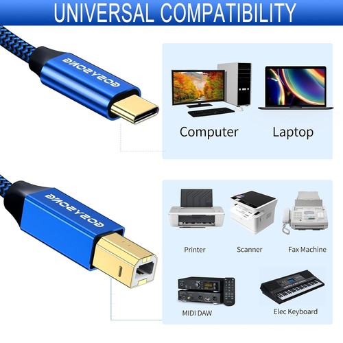 Plug and Play 100ft USB C Printer Cable - High Speed Connection for Photocopiers - Picture 8 of 9