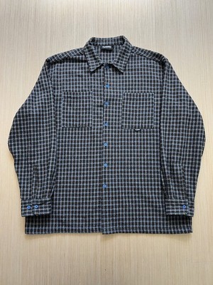 Pleasures Ignition Anime Girl Plaid ButtonUp Embroidery Blue Size X Large Used