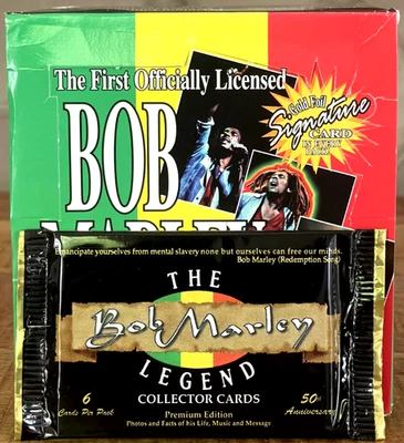 ISLAND VIBES THE BOB MARLEY LEGEND 1995 🎤 PAQUETE DE 6 tarjetas firma dorada 1:1 ¡¡embalaje original!!️
