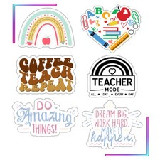 Teacher Sticker Sheet Set for Books, Laptops, , Classroom Decor 8 x7 Inches