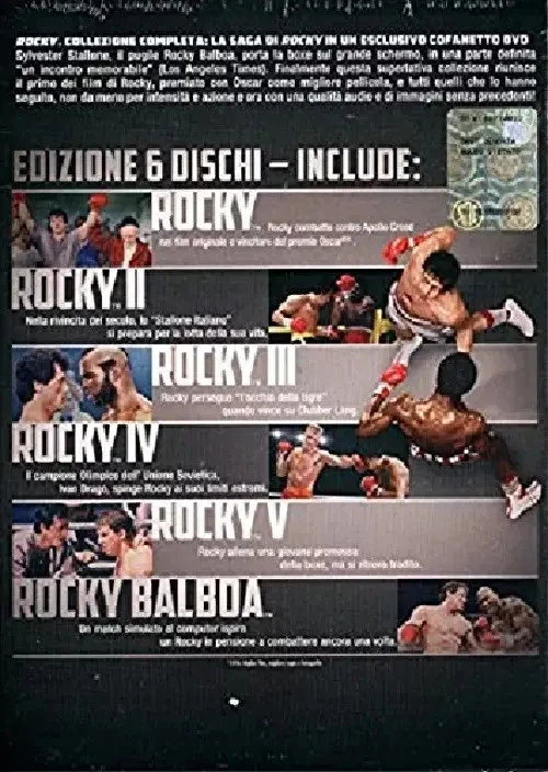 6 Dvd ROCKY COLLEZIONE COMPLETA SERIE 6 FILM Sylvester Stallone cofanetto nuovo - Immagine 2 di 2