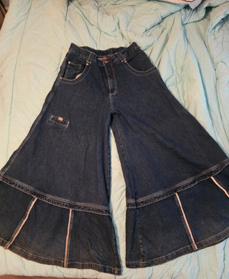 Vintage Kik Wear 69'' Massive Leg Rave Jeans Size 34 Y2K Skater JNCO Style Cargo