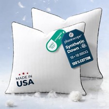 Synthetic Down Pillow Insert - 18x18 Down Alternative, Ultra Soft 18x18 Inch 2