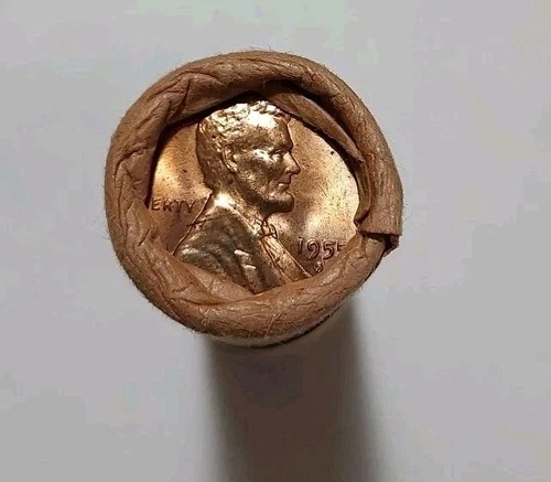 1955 S LINCOLN WHEAT CENT PENNY ROLL OBW ORIGINAL BANK WRAPPED UNCIRCULATED RED