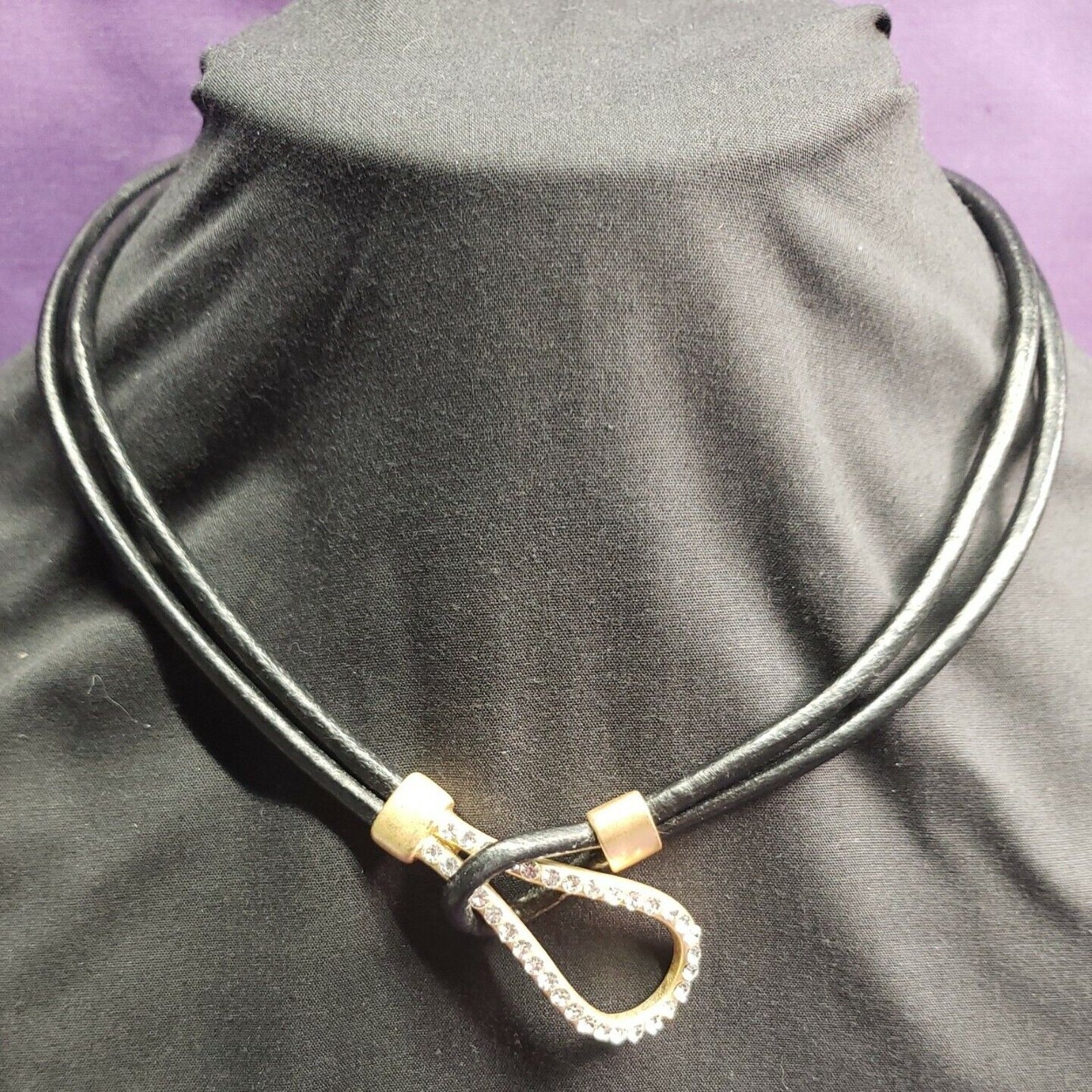 Unique Necklace Interlocking Front Rhinestone Tog… - image 2