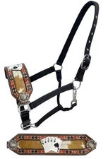 Showman "Royal Flush" Leather Bronc Halter