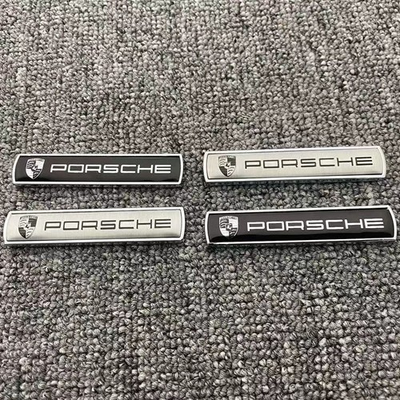 #ad #ad PORSCHE Emblem Black Plate Badge Sticker Car Decoration W Tape New 2X PCs $35.99