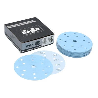 ITALKO Schleifscheiben 150mm 15 Loch Schleifpapier Schleifblatt Flexible P800-P5000
