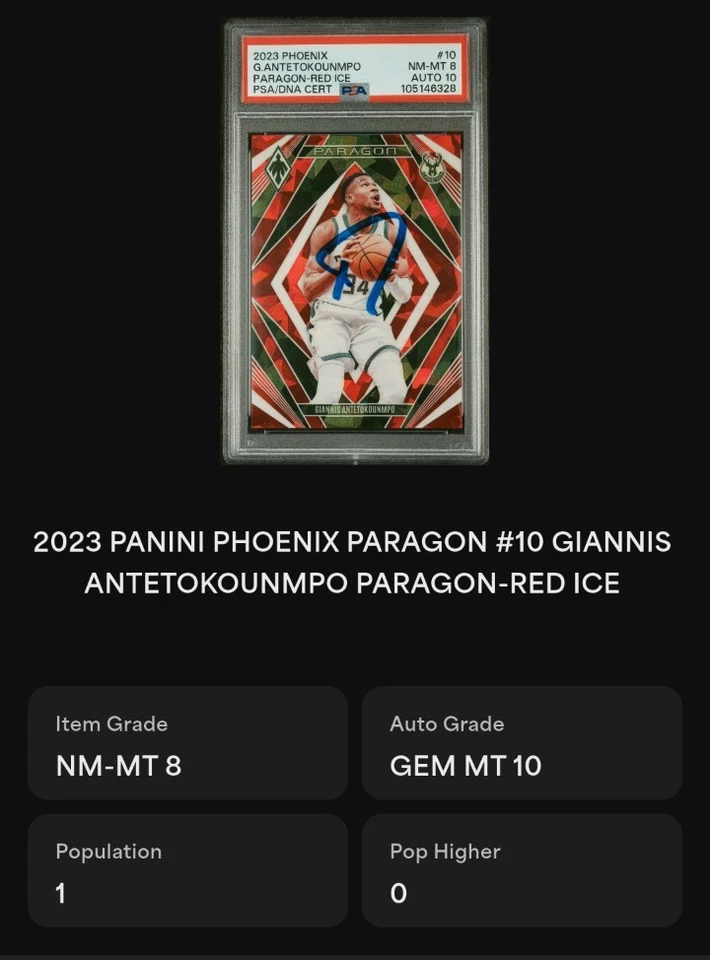 🔥Rare On Card Auto🔥Giannis Antetokounmpo 2023 Phoenix Paragon RED ICE POP-1🔥 - Image 2 of 4