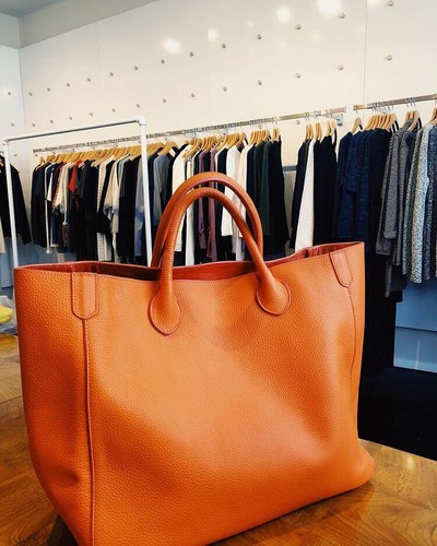 Bolso de Mano Grande de Cuero, Bolso de Cuero de Vaca, Imprescindible Dama Bolso de Moda, Grano L - Imagen 3 de 8