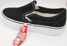 Vans Damenschuhe Sneaker Classic Slip on schwarz Plateau Form Neu