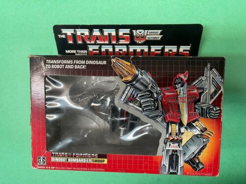Vintage 1985 G1 Transformers Dinobot Swoop 98% Complete Box & Bubble - Picture 1 of 7
