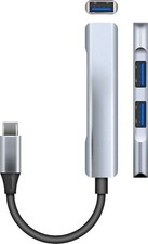 USB-C to 3 USB-4 Sockets and Socket OTG Adaptor 65mm Lead - NEW