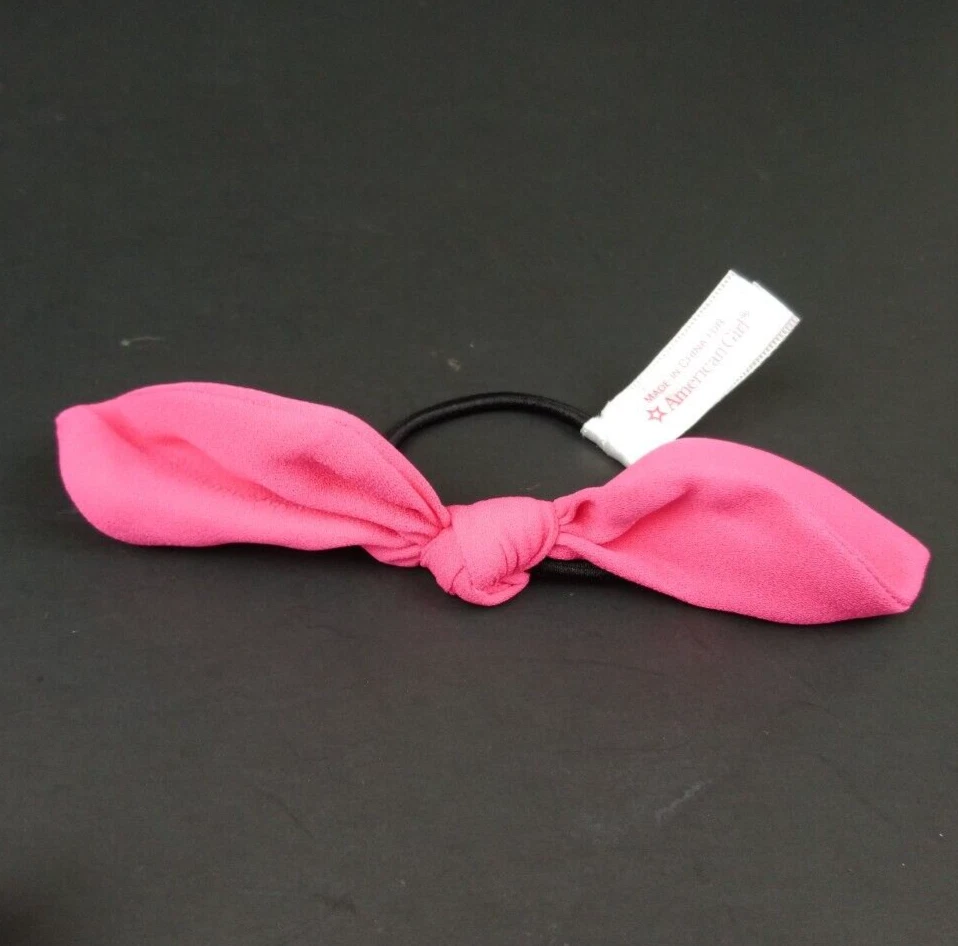 Muñeca American Girl 2 lazos para el cabello corbata cola de caballo sostenedores rosa suave mediana rosa Foto 4 de 4