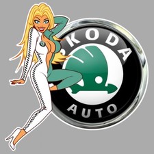 SKODA Right Pin up droite sticker vinyle laminé