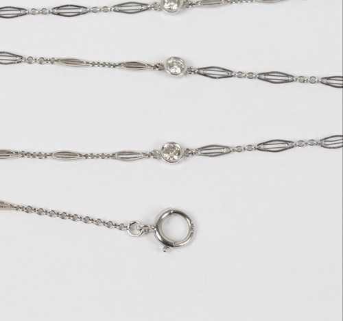 Art Deco Diamonds by the Yard 14K White Gold 27 Inch Chain Necklace - 第 5/7 張圖片