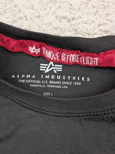 Alpha Industries NASA Herren T-Shirt schwarz Baumwolle Herren Größe L reflektierend - Bild 4 von 8