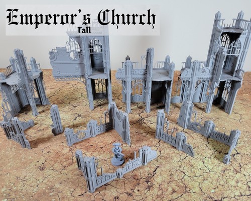 28mm Emperor’s Church Ruins Terrain Warhammer 40K Grimdark Scenery Wargame - Picture 3 of 4