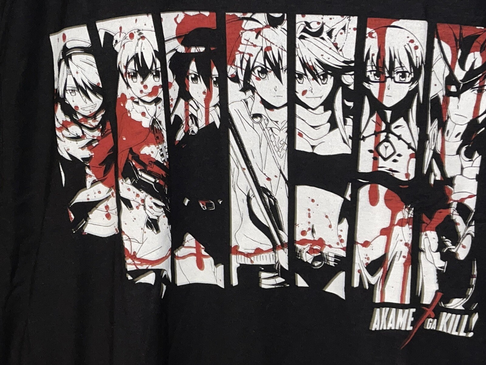 Akame Ga Kill! Men's Panels T-Shirt Anime Black Red | eBay