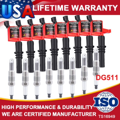 8X DG511 La bobina de encendido & Bujía SP546 For F150 Ford Lincoln 4.6L 04-2008
