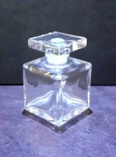 Bouteille Flacon ancien parfum cube Collection verre biseauté 