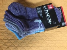 Under Armour  girl  s  UA Essential Socks  Youth YLG 6  pair shoe size  1 - 4