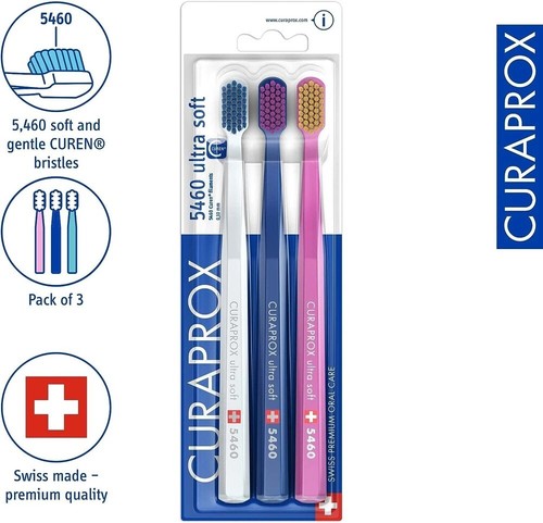 Curaprox Toothbrush Set CS 5460-3-Pack Ultra Soft Manual Toothbrush for Adult - Picture 6 of 7