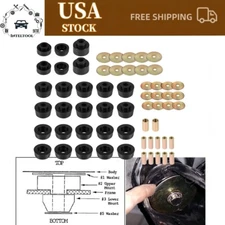 For Chevy El Camino 1978-1987 Body Mount Bushing Kit 7-132 (62 Pcs)	Black 