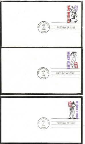 US SC # 2819-2828 Silent Screens Stars FDC. No Cachet - Picture 2 of 4