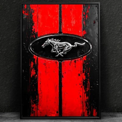 ✅ Wandbild, FORD MUSTANG - Abstrakt Logo, Acrylglas, Leinwand, Poster Bilder - Bild 1 von 4