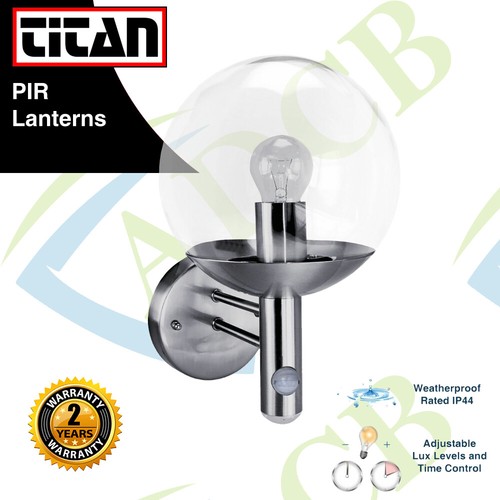 MOTION Sensor OUTDOOR GLOBE LANTERN PIR Garden WEATHERPROOF ROUND