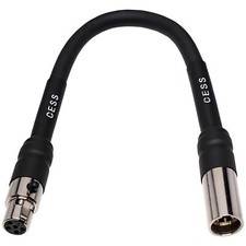CESS-199 Mini XLR 5-Pin Female to Male Extension Cable 6 Inches Metal Shell w...