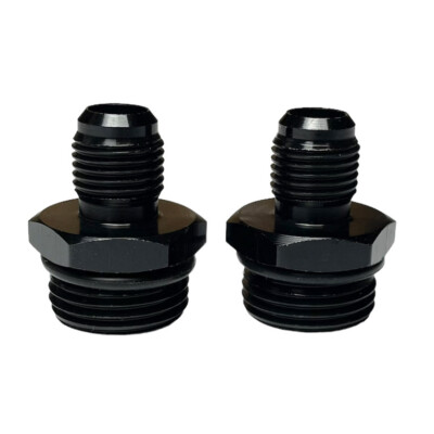 2 Adaptateurs ORB-8 Vers AN10 En Aluminium Noir - Raccords Mâles Pour Circuits Hydrauliques Ou Pneumatiques